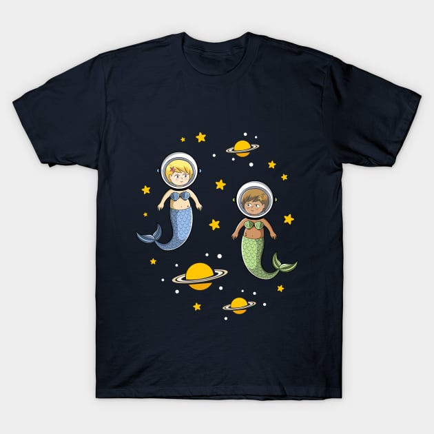 Space Mermaids T-Shirt by sirwatson